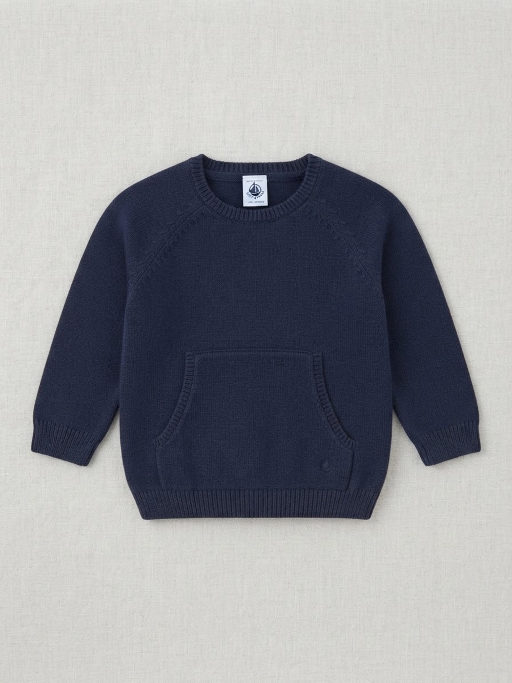 Petit Bateau Navy Cotton Sweater with Pockets